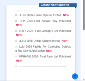 Official Notification at cee.kerala.gov.in