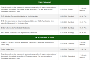 Full Schedule as available on the official website