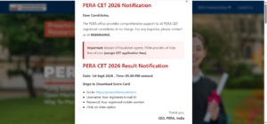 PERA CET 2026 Result Notification