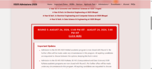 Latest Notifications at IISER Portal