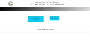 Official TG LAWCET Admissions Portal