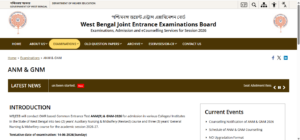 WBJEEB ANM & GNM Official Portal