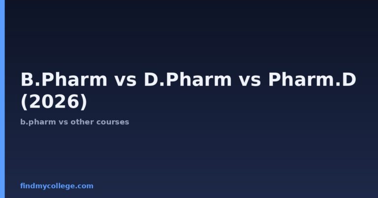 B.Pharm vs D.Pharm vs Pharm.D (2026): Which is Better?