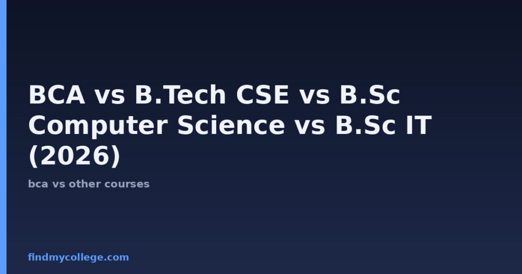 BCA vs B.Tech CSE vs B.Sc Computer Science vs B.Sc IT (2026): Which is Better?