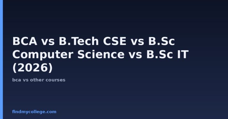 BCA vs B.Tech CSE vs B.Sc Computer Science vs B.Sc IT (2026): Which is Better?