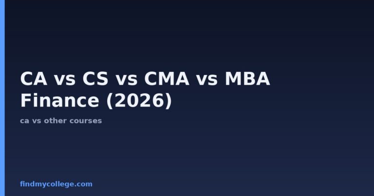 CA vs CS vs CMA vs MBA Finance (2026): Which is Better?