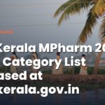 CEE Kerala MPharm 2026 Final Category List Released at cee.kerala.gov.in