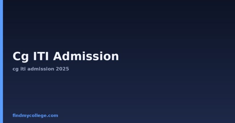 Cg ITI Admission: Dates, Eligibility & Application 2026