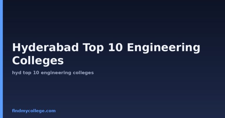 Hyderabad Top 10 Engineering Colleges: Fees, Cutoff & Placements 2026