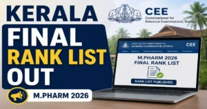 Kerala MPharm Final Rank List Out at cee.kerala.gov.in: Check Step-by-Step Download Guide & More