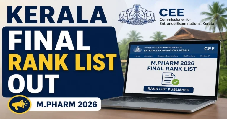 Kerala Final Rank List Out