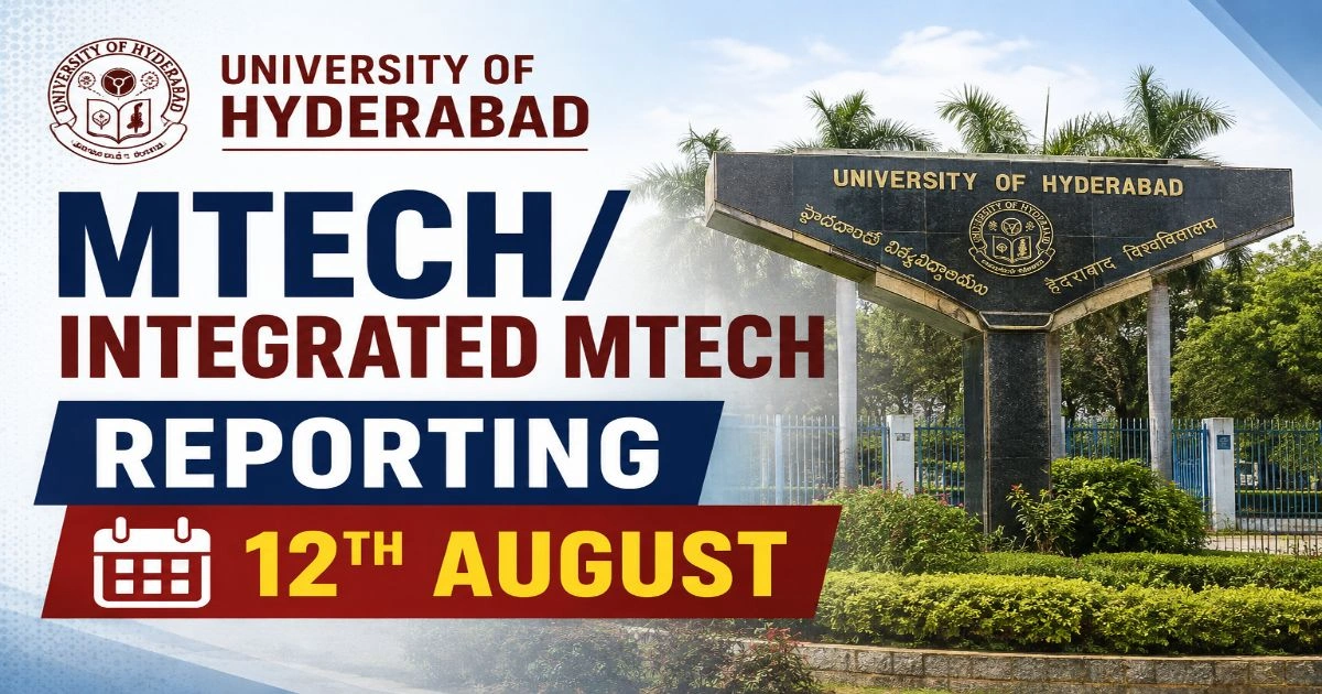 University of Hyderabad MTech/Integrated MTech Reporting