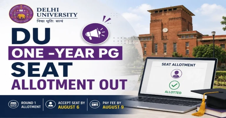 DU One - Year PG Seat Allotment Out