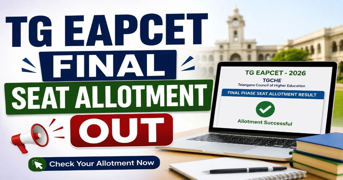TG EAPCET Final Seat Allotment Out