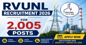 RVUNL Recruitment 2026 for 2,005 Posts
