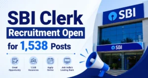 SBI Clerk Recruitment 2026: Registration for 1,538 Backlog Posts Open at sbi.bank.in