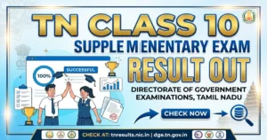 TN Class 10 Supplementary Exam Results Out