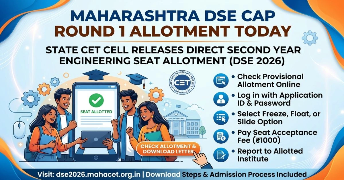 Maharashtra DSE CAP Round 1 Allotment Today