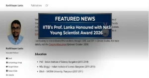 IIT Bombay Professor K. Lanka Gets NASI Award 2026