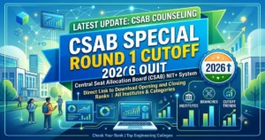 CSAB Special Round 1 Cutoff 2026 Released: Institute-wise Cutoffs, Reporting Dates, Fees & More