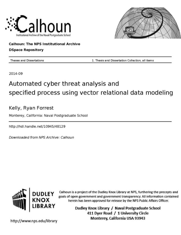 Automated cyber threat analysis and specified process using vector relational data modeling (IA automatedcyberth10945481