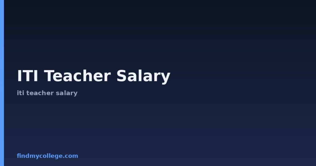 ITI Teacher Salary: Eligibility, Fees, Syllabus & Salary 2026