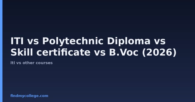 ITI vs Polytechnic Diploma vs Skill certificate vs B.Voc (2026): Which is Better?