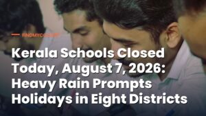 Kerala Schools Closed Today, August 7, 2026: Heavy Rain Prompts Holidays in Eight Districts