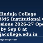 KPB Hinduja College BBA/BMS Institutional Quota Admissions 2026-27 Open; Apply by Sep 8