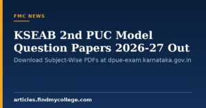 KSEAB 2nd PUC Model Question Papers 2026-27 Out: Download Subject-Wise PDFs at dpue-exam.karnataka.gov.in