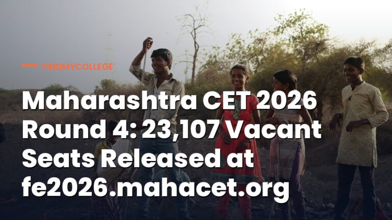 Maharashtra CET 2026 Round 4: 23,107 Vacant Seats Released at fe2026.mahacet.org