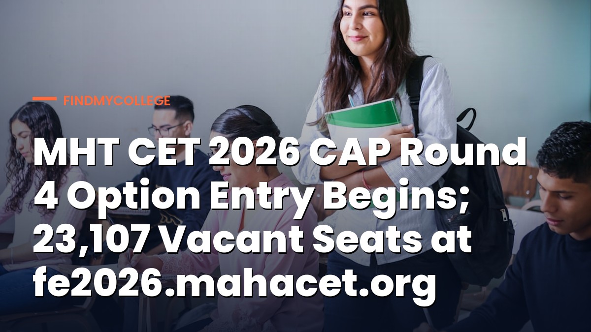 MHT CET 2026 CAP Round 4 Option Entry Begins; 23,107 Vacant Seats at fe2026.mahacet.org