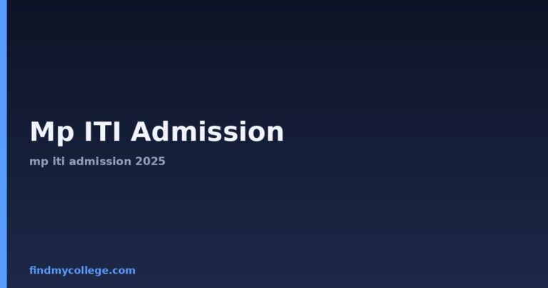 Mp ITI Admission: Dates, Eligibility & Application 2026