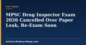 MPSC Drug Inspector Exam 2026 Cancelled Over Paper Leak, Re-Exam Soon