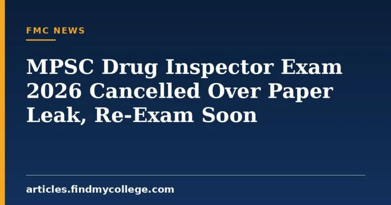 MPSC Drug Inspector Exam 2026 Cancelled Over Paper Leak, Re-Exam Soon
