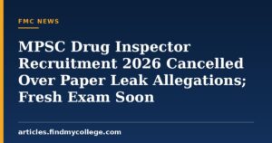 MPSC Drug Inspector Recruitment 2026 Cancelled Over Paper Leak Allegations; Fresh Exam Soon
