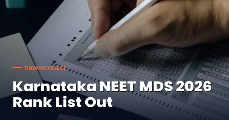 Karnataka NEET MDS 2026 Rank List Out