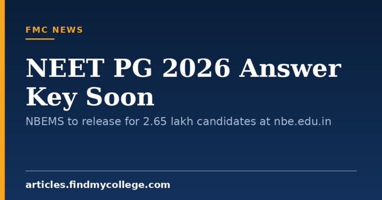 NEET PG 2026 Answer Key Soon: NBEMS to release for 2.65 lakh candidates at nbe.edu.in