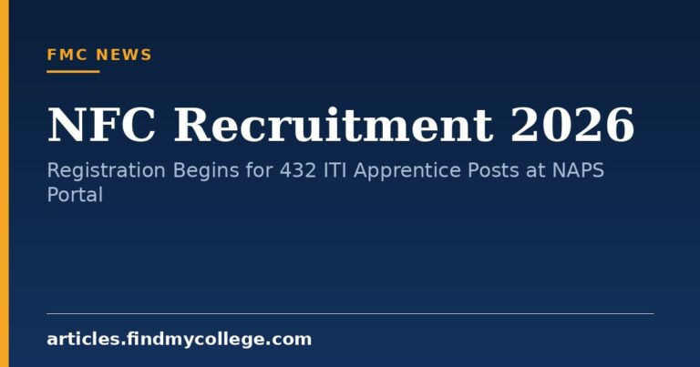 NFC Recruitment 2026: Registration Begins for 432 ITI Apprentice Posts at NAPS Portal