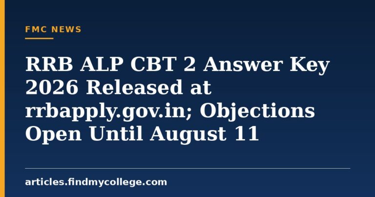 RRB ALP CBT 2 Answer Key 2026 Released at rrbapply.gov.in; Objections Open Until August 11