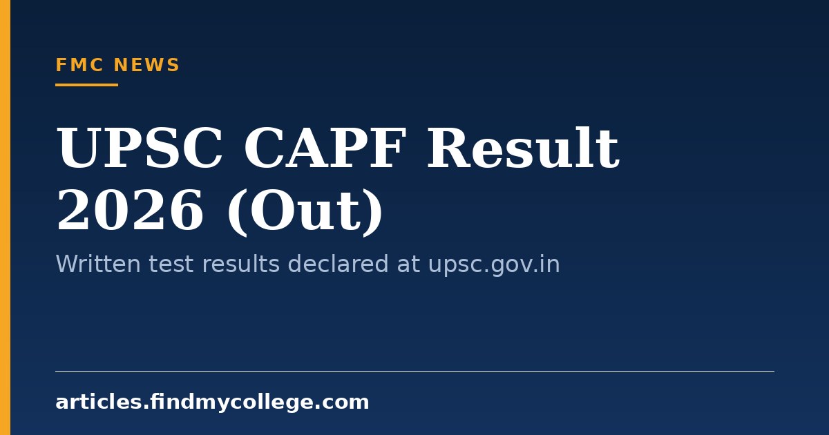 UPSC CAPF Result 2026 (Out): Written test results declared at upsc.gov.in