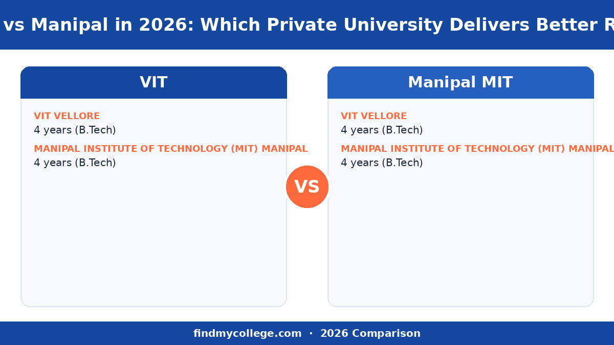 VIT vs Manipal in 2026: Which Private University Delivers Better ROI? — course at a glance infographic