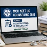 MCC NEET UG Counselling 2026 Round 2 Registration, Choice Filling Begins Today