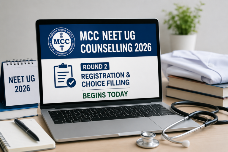 MCC NEET UG Counselling 2026 Round 2 Registration, Choice Filling Begins Today