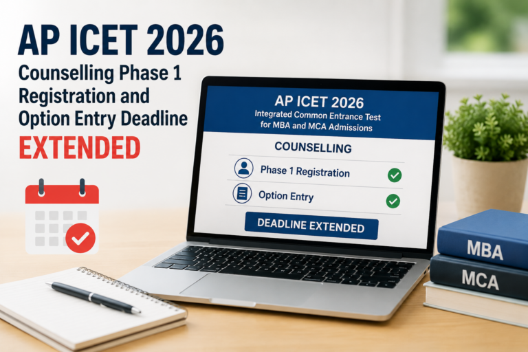 AP ICET 2026 Counselling Phase 1 Registration and Option Entry Deadline Extended