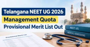 Telangana NEET UG 2026 Management Quota Provisional Merit List Out