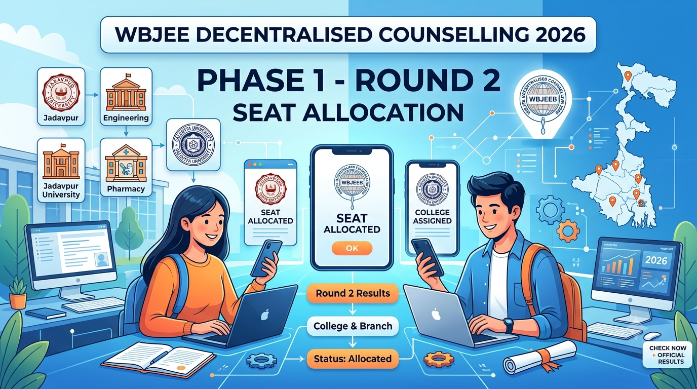 WBJEE Decentralised Counselling 2026 Phase 1 Round 2 Seat Allocation