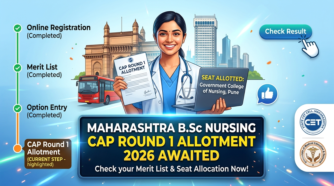 Maharashtra B.Sc Nursing CAP Round 1 Allotment 2026 Awaited