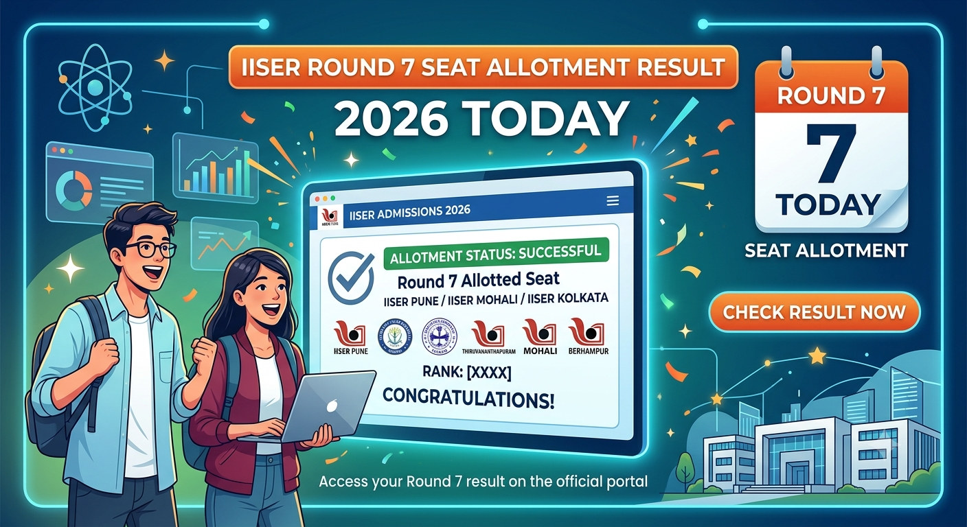 IISER Round 7 Seat Allotment Result 2026 Today