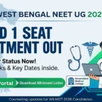 WB NEET UG 2026 Round 1 Seat Allotment Result Out; Reporting Deadline September 5